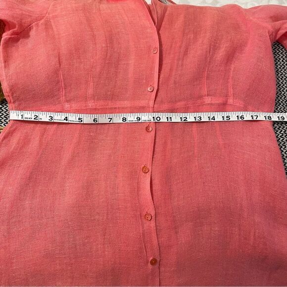 Eileen Fisher Coral Button Front Linen
Shirt/Dress Sz-M - Picture 8 of 9